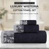 Wisteria Cotton Medium Weight Floral Jacquard Border 6 Piece Towel Set