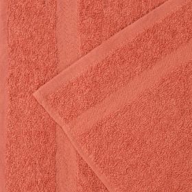 Eco-Friendly Cotton Absorbent 24-Piece Washcloth / Face Towel Set (Color: Coral, size: 24 Piece Face Towels)