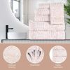 Cotton Modern Geometric Jacquard Plush Face Towel Washcloth Set of 12