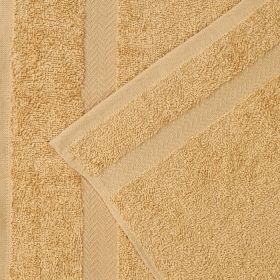 Eco-Friendly Cotton Absorbent 24-Piece Washcloth / Face Towel Set (Color: Gold, size: 24 Piece Face Towels)