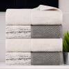 Lodie Cotton Jacquard Solid and Two-Toned Bath Towel Set of 4