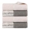 Lodie Cotton Jacquard Solid and Two-Toned Bath Towel Set of 4