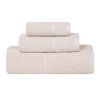 Lodie Cotton Plush Absorbent Jacquard Solid 3 Piece Assorted Towel Set