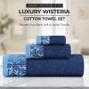 Wisteria Cotton Medium Weight Floral Jacquard Border 6 Piece Towel Set