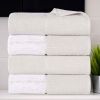 Lodie Cotton Jacquard Solid and Two-Toned Bath Towel Set of 4