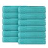 Soho Ribbed Cotton Absorbent Face Towel / Washcloth Set of 12