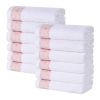 Medallion Cotton Jacquard Textured Face Towels/ Washcloths, Set of 12