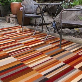 Arden Modern Striped Block Non-Slip Indoor Outdoor Area Rug (Color: Gray, size: 5'x8')