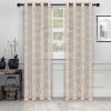 Embroidered Quatrefoil Semi Sheer 2 Piece Curtain Panel Set