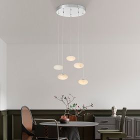 Spanish Alabaster Round Chandelier (Option: Chrome)