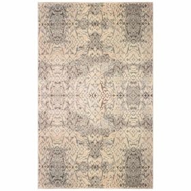 Corbin Damask Indoor Large Area Rugs Or Runner Rug (Color: Beige, size: 5'x8')