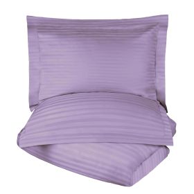 Egyptian Cotton 300 Thread Count Duvet Cover Set (Color: Lavender, size: Twin)
