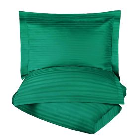Egyptian Cotton 300 Thread Count Duvet Cover Set (Color: Hunter Green, size: King\California King)