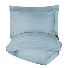 Egyptian Cotton 300 Thread Count Duvet Cover Set (Color: Light Blue, size: Full/Queen)