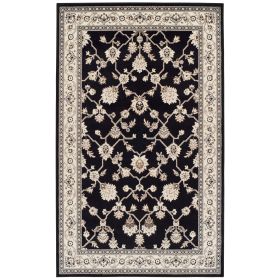 Kingfield Traditional Style Area Rug Or Door Mat or Runner Rug (Color: Black, size: 2'x3')