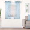 Embroidered Quatrefoil Semi Sheer 2 Piece Curtain Panel Set